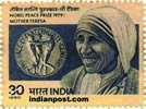 MOTHER TERESA & NOBEL PRIZE 0977 Indian Post