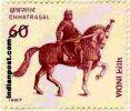 CHHATRASAL ON HORSE BACK 1258 Indian Post